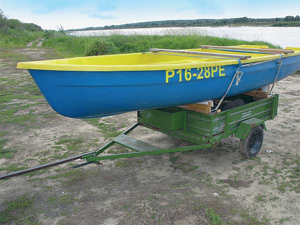 Перевозка лодки на прицепе от мотоблока